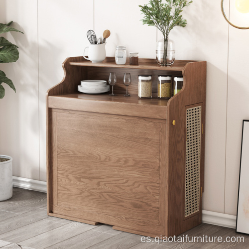 Mesa de comedor de madera plegable de almacenamiento multifuncional nórdico